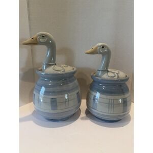 Louisville Vintage Stoneware Canisters Gaggle of Geese Pattern Set Of Two